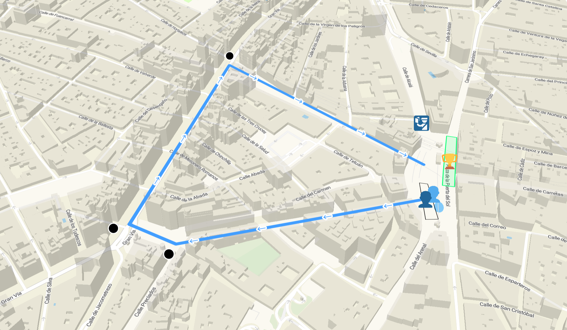 Creación de rutas y recorridos